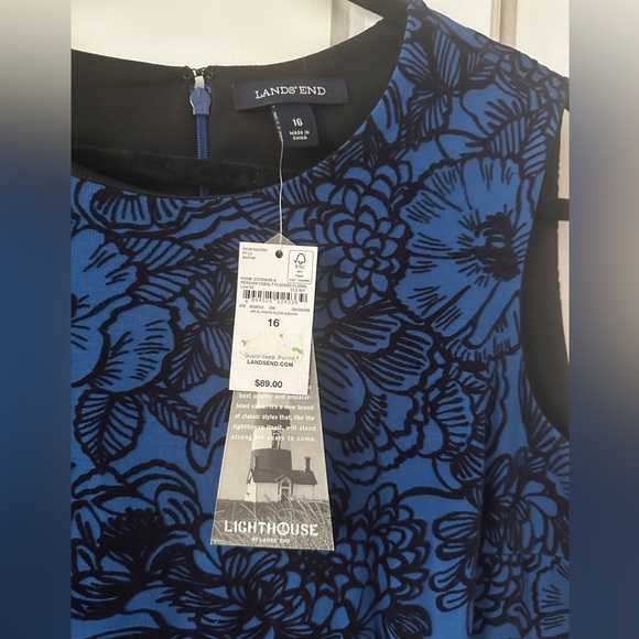 NWT Lands End Floral Dress with Pockets, 16 - Picture 2 of 3